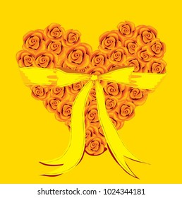 yellow rose heart