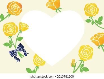 Yellow rose and heart design