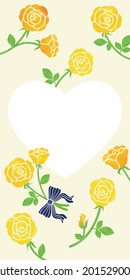 Yellow rose and heart design