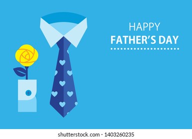 Yellow rose & heart pattern necktie