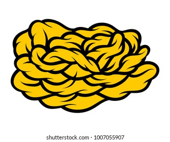 Yellow rose isolated on white background. Vector illustration.