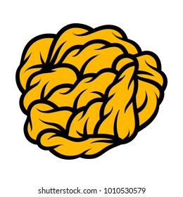 Yellow rose isolated on white background. Vector illustration.