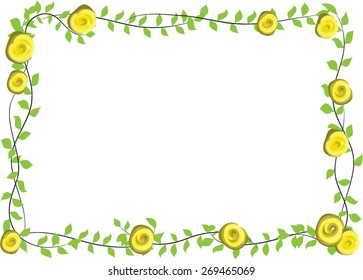 yellow rose with leaf border