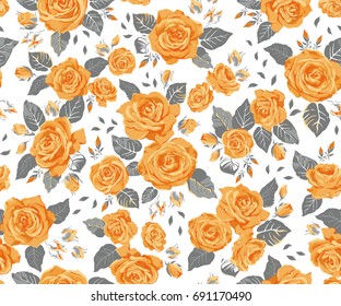 Yellow rose pattern. Flower print