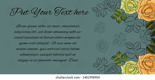 Yellow rose seamless pattern -vector