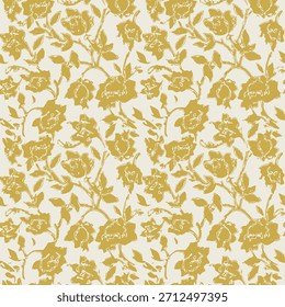 Yellow rose vector background with beige harmony and vintage floral elegance