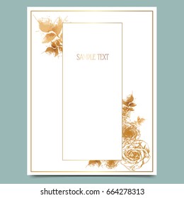 Yellow roses on white background. Watercolor beautiful flowers, Vector illustration.