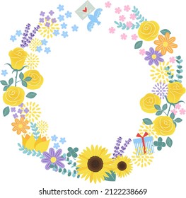 Yellow Roses, Sunflowers and Colorful Flower Decorations