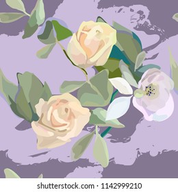Yellow roses, tender seamless
