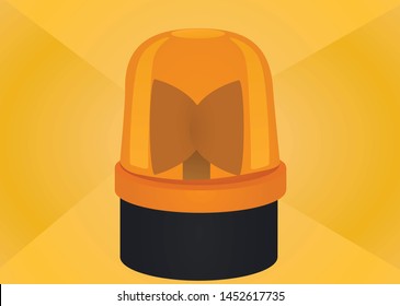 Yellow rotate light. vector illustration