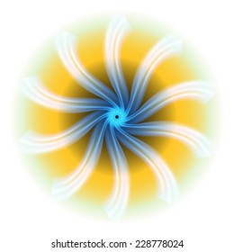 Yellow rotate on white background