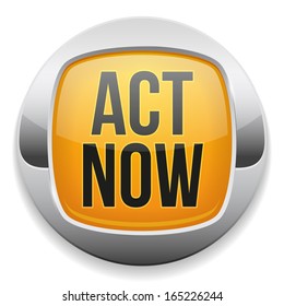 Yellow Round Act Now Button