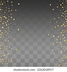 Yellow Round Anniversary Vector Transparent Background. Art Starfall Postcard. Golden Splash Isolated Design. Shine Holiday Invitation.