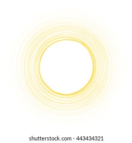 Fondo redondo amarillo. Ilustración de papel vector.