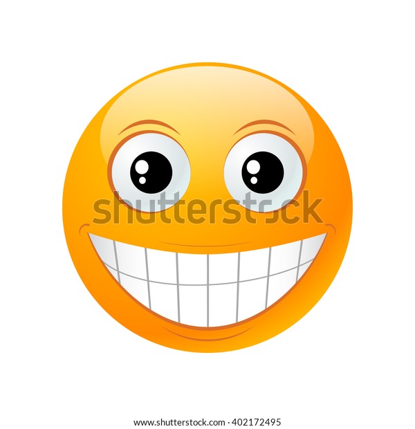 Yellow Round Emoticon Isolated On White Stock Vector (Royalty Free ...