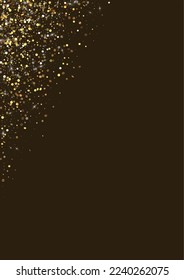 Yellow Round Festive Vector Luxury Background. Happy Circle Postcard. Gold Polka Effect Illustration. Rain Paper Invitation.