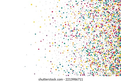 Yellow Round Fun White Background. FallingFestive Rain Backdrop. Carnaval Dust Card. Color Splash Independence Illustration.