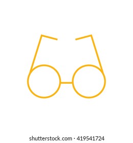 Yellow round glasses icon vector illustration