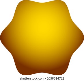Yellow Round hexagon badge