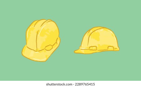 Yellow round industrial construction head wear 