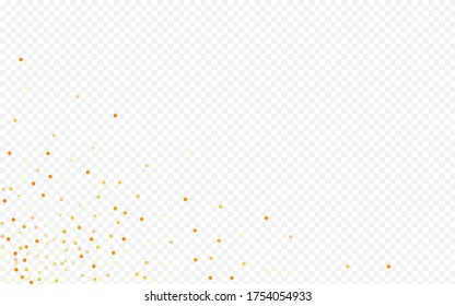 Yellow Round Isolated Transparent Background. Falling Confetti Banner. Golden Sequin Art Card. Circle Glamour Illustration.