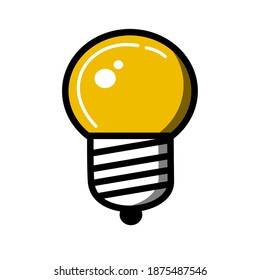 Yellow round light bulb is vector illustration