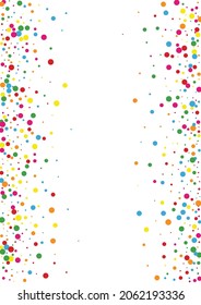 Yellow Round Pastel Illustration. Dot Christmas Background. Orange Fall Confetti. Blue Celebration Circle Texture.