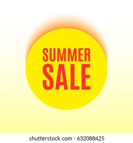 Yellow round sale banner. Vector illustration.