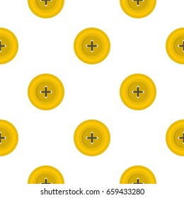 Yellow round sewing button pattern seamless flat style for web vector illustration