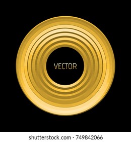 Yellow round shape on dark background. Round banner background presentation, vector circle shape backdrop information. Graphic shape composition presentations. 