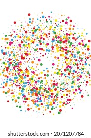 Yellow Round Spread Background. Circle Event Texture. Red Graphic Dot. Orange Design Confetti Illustration.