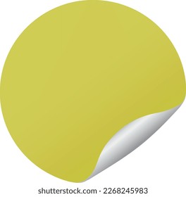 yellow round sticker banner - vector design element