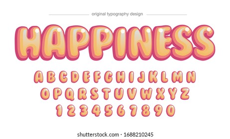 Yellow Rounded Bubble Cartoonish Comics Artistic Font Typography Alphabet
