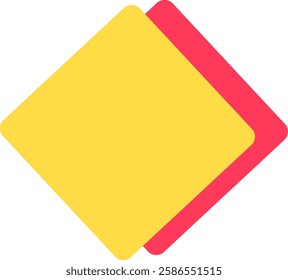 Yellow rounded corner square overlapping a pink rounded corner square on a white background forming a minimal abstract geometric composition