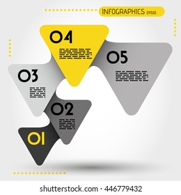 yellow rounded infographic triangles
