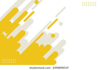 Yellow rounded lines background. Abstract dashed lines and dots.Vector illustration