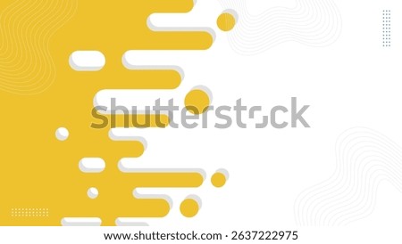 Yellow rounded lines background. Abstract dashed lines and dots.Vector illustration