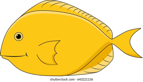 Yellow Royal Fish Side View Stock Vector (Royalty Free) 643221136 ...