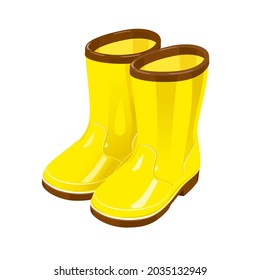 Yellow Rubber Boots Cartoon Vector Illustration Stock Vector (Royalty ...