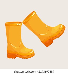 Yellow rubber boots, children's autumn boots