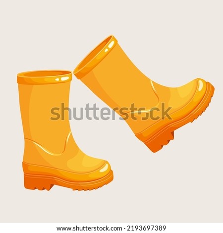 Yellow rubber boots, children