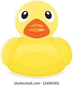 Yellow Rubber Duck drawing. Vector EPS10 version.