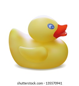 Yellow rubber duck. EPS10 vector.
