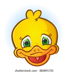 Yellow Rubber Duck Face Cartoon Character