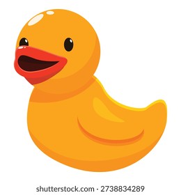 Yellow rubber duck floating and having fun during bath time