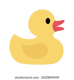 Icono del pato de goma amarillo. Juguete de baño de pato de goma. Ilustración vectorial.