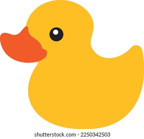 Yellow rubber duck icon vector illustration.