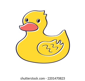 Yellow Rubber Duck Isolated Cartoon Vector Stock Vector (Royalty Free ...