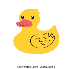 Yellow Rubber Duck Isolated Flat Vector Stock Vector (royalty Free 