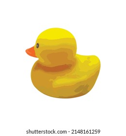 yellow rubber duck isolated on white background